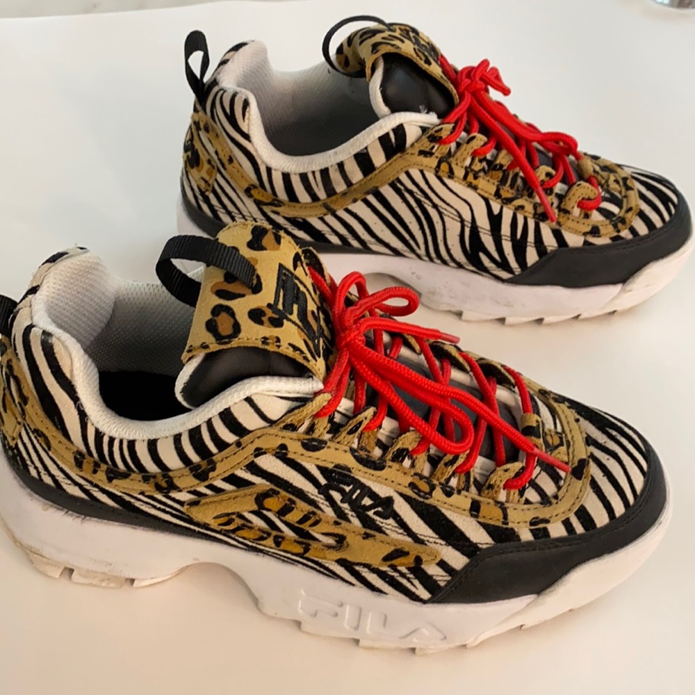 FILA leopard 🐆 + zebra 🦓 patterned sneakers 👟